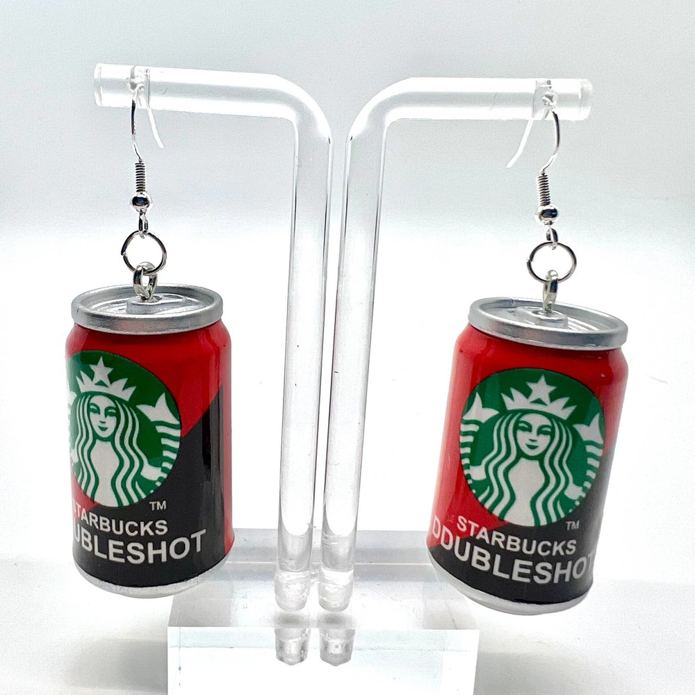 Starbucks Earrings - Coffee Espresso Can Earrings - Drink Earrings